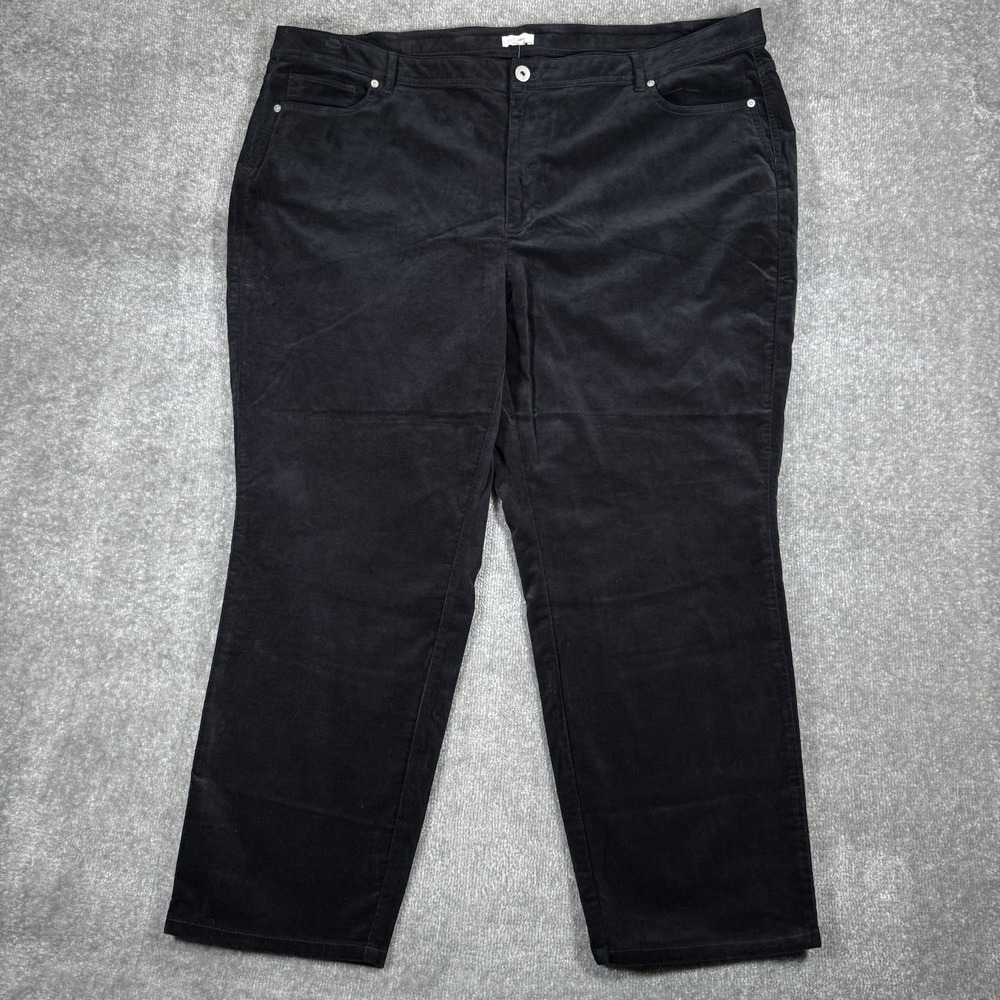 NWT J.Jill Pants Women's 28 Black Corduroy Straight Leg Stretch